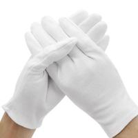 三筋礼仪白手套薄款检阅表演安保夏季礼仪手套白色开车工作执勤表 涤纶舒适版不带三筋5双 均码