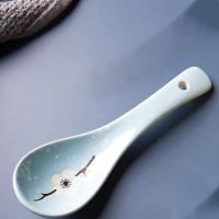 陶瓷勺子韩式可爱汤勺汤匙调羹汤饭勺调料勺咖啡勺雪花勺骨质瓷勺 雪花勺蓝色4只装