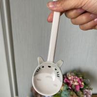 日系卡通龙猫动漫调羹马克杯咖啡杯勺子少女陶瓷调羹单人餐具饭勺[9月25日发完] 可爱灰猫勺子
