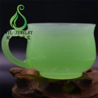 厂家直销天然琉璃玉岫玉色咖啡杯白玉杯功夫茶杯下午茶茗香主人杯 岫玉色