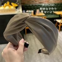 显脸小发箍女百搭韩国简约宽边头箍外出洗脸压发头窟发带发卡头饰 深卡其色