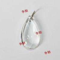 玻璃水晶珠帘 吊坠手工diy工艺品葫芦串珠水晶挂坠光面水滴形散珠 透明色 38mm(10个)