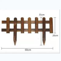 防腐木栅栏碳化户外庭院花园公园实木桩围栏防护栏花坛小篱笆栏栅 60*20*35cm