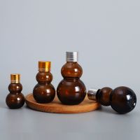 10-100ML双葫芦瓶茶色分配瓶精油分装瓶调配玻璃瓶密封玻璃瓶[9月20日发完] 金盖 10毫升(3只)