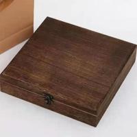 普洱茶盒茶饼盒茶叶包装盒空礼盒单层实木储茶盒357克茶砖收纳盒 复古无字款