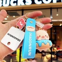 猪小趴锁匙扣挂件可爱女生书包挂件简约情侣款汽车挂饰个性钥匙扣 蓝色猪小趴