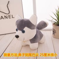 哈士奇毛绒玩具二哈公仔抱枕 小狗抱枕布娃娃玩偶儿童女生日礼物 灰色哈士奇 25厘米