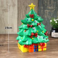 儿童diy手工涂鸦圣诞老人存钱罐摔不坏石膏娃娃涂色白胚 圣诞树