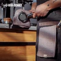 轰炸机吧台毛巾咖啡机奶泡抹布带挂绳小毛巾吸水速干无痕华夫 灰色30*30