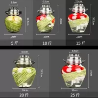 四川泡菜坛子玻璃加厚密封透明腌制罐腌菜坛子咸菜缸家用酸菜坛子 5斤(手伸不进去)