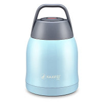 卡西菲304不锈钢保温焖烧杯焖烧罐提锅饭盒烫锅闷烧杯600ml/480ml 蓝色600ML(不带包和勺子)