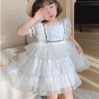 女童超仙女连衣裙2021夏装新款儿童宝宝洋气公主裙子网纱蛋糕裙潮 白色 48 裙子尺码偏小