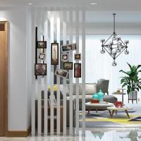 北欧简约现代铁艺屏风隔断客厅餐厅办公室隔断装饰墙分隔玄关立柱[7天内发货] 1根[高度0-10cm] [经典白]方管5*