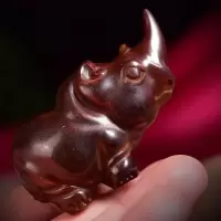 老牛角雕刻件 天然高端 小牛手把件吊坠 古玩摆件 文玩 小牛