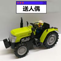 拖拉机模型合金汽车模型仿真金属车模声光回力儿童玩具车 无盒简装绿+送小人