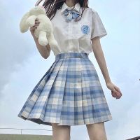 [小橘子]日系合集正版jk制服套装中牌同厂原创百褶裙女半身格裙 jk短袖+冰淇淋格裙(飞机盒大礼包) XS(65-78)