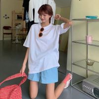 韩国ins夏季2021新款复古油画橘子印花宽松短袖T恤上衣女学生半袖 白色空白T恤 M