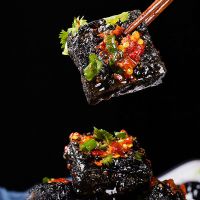 送汤汁配料]长沙臭豆腐生胚黑色正宗经典半成品油炸原胚特产小吃 小豆腐12片黑生胚[无调料