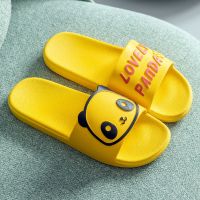 国潮拖鞋男夏季外穿潮流韩版时尚情侣居家浴室防滑防臭凉拖鞋女夏 小熊猫[黄色] 36/37码(偏小一码)