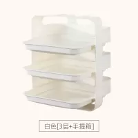 植酷厨房壁挂配菜盘手提免打孔长方形备菜神器家用多层白色置物架 3层[白色套装加厚款]+手提箱