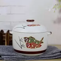 日式陶瓷大小号陶瓷猪油罐辣椒油罐油盐罐调料罐调味盒佐料盒油壶 手绘鱼 小号无盖孔
