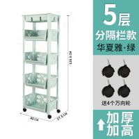 厨房架子置物架落地多层家用百货收纳架子蔬菜篮储物筐玩具整理架 华夏雅绿 1层果篮[送长支架]