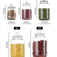 密封罐加厚大容量茶叶罐厨房储物瓶罐杂粮陈皮无铅玻璃透明家用瓶 2L(水容量4斤)塑料密封圈