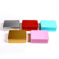 长方形茶叶罐磨砂铁盒子包装盒便携茶叶包装收纳糖果创意金属空盒 红色单个