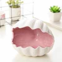 陶瓷贝壳创意烟灰缸大容量时尚可爱实用家用客厅休闲厅摆件防飞灰 粉色