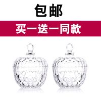 水晶玻璃糖罐水果罐收纳罐储物罐方糖罐彩色糖果罐干果罐 小苹果(送)小苹果(特价)