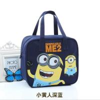 便当包大号手提包日韩卡通防水上班族小学生饭盒袋包带饭午餐袋子 蓝色奶爸