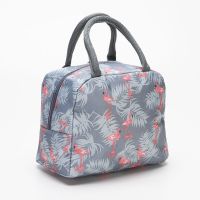 午餐带饭袋手提袋保温包大容量学生铝箔保暖便当包户外保鲜袋加厚 火烈鸟