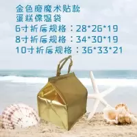 时尚生日蛋糕保温袋加厚大号饭盒保温袋海参保鲜手提袋铝箔保温包 金色6寸