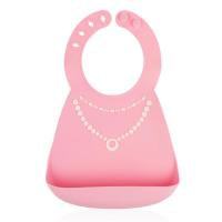 Nuby努比宝宝硅胶围兜吃饭兜婴幼儿立体围嘴超软儿童小孩大号免洗 项链