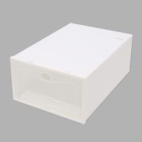 透明加厚鞋盒鞋柜塑料抽屉式男女鞋子收纳神器家庭收纳盒防尘防潮 女士白色翻盖[1个试用装]