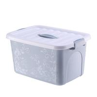 新疆收纳箱塑料特大号家用衣服被子整理储物箱大号整理箱子 北欧蓝 特惠3件套(9L+16L+26L)