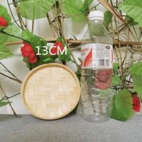 簸箕竹编竹筛子绘画竹匾装饰竹制品晾晒茶叶 竹白无孔13CM小朋友用