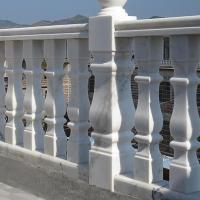 自建房阳台大理石护栏户外天然汉白玉大理石院子楼梯扶手 70高普