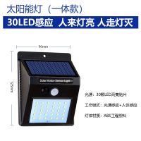太阳能灯户外庭院灯家用人体感应新农村路灯防水壁灯室内外led灯 一体式30灯珠人来灯亮人走灯灭感应款