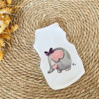 雪纳瑞泰迪法斗猫咪衣服小狗狗春夏装宠物短袖背心薄款小型犬服饰 背心-白色大象 XS