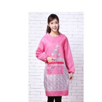 围裙罩衣厨房防水防油防污罩衣围裙多色围裙围腰家用厨房工作服 粉色 狗骨头罩衣