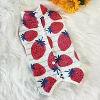 公狗母狗包肚子无袖四脚衣服小狗狗泰迪衣服比熊夏天薄款宠物服装 白色 XS码 (适合体重2-4斤)