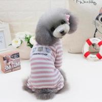 宠物衣服宠小狗衣服春夏泰迪比熊犬打底衣服彩条纹薄款四脚家居服 好朋友四脚家居服-粉 S长20胸30约2-3斤