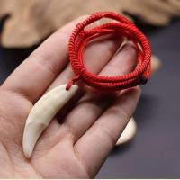 辟邪狼牙项链真狗牙黑狗藏獒牙齿吊坠护身符汽车挂饰男士宝宝饰品 配送红绳 中号狗牙(3.5-3.8厘米)