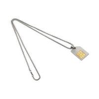 GUUKA潮牌SIM电话卡钛钢项链 刘昊然同款嘻哈个性趣味吊链吊坠 银色