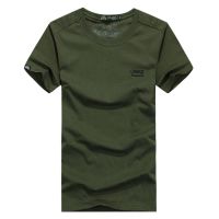 sualajpu/索拉吉普男装T恤短袖圆领青年男士t恤棉宽松男大码T恤 军绿 M170[105-120斤]