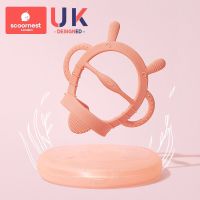 科巢小蘑菇安抚牙胶磨牙棒婴儿硅胶玩具宝宝防吃手神器咬胶可水煮 尤宁粉C1赠收纳盒