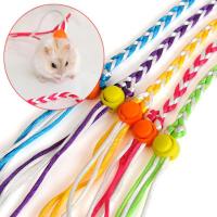 仓鼠牵引绳荷兰猪绳子用品玩具溜鼠绳背带松鼠豚鼠金丝熊兔子链子 1.4米无铃铛(颜色随机)