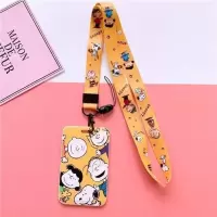 证件牌校园卡挂牌保护套初中芝麻街名字工作卡挂绳校卡创意卡带 双面黄色查理+长绳