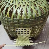 竹编制品宠物竹笼农村竹制鸡笼鸭笼宠物竹笼家用竹笼养鸡竹笼喜庆 大号鸡笼宽44CM高37CM